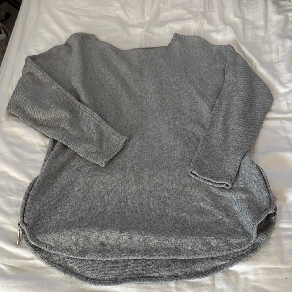 Michael Kors Gray Women's Sweater with Zip up Sides